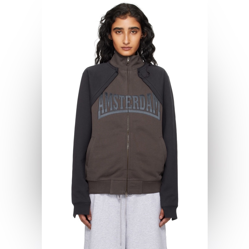 Vetments Brown Patched Zip-Up Jacket